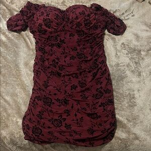 Inspired Hearts Burgundy Floral Mini Dress